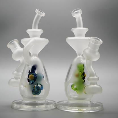 7" Encore Collection Sandblast Baby Dinosaur Egg Recycler Dab Rig