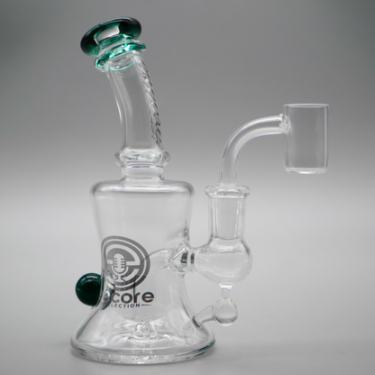 6" Encore Collection Hourglass Dab Rig w/ Color Mouthpiece and Marble Accents