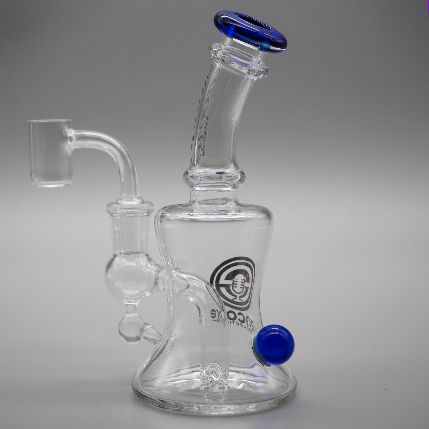 6" Encore Collection Hourglass Dab Rig w/ Color Mouthpiece and Marble Accents