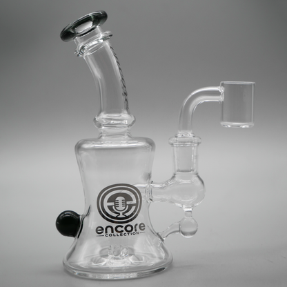 6" Encore Collection Hourglass Dab Rig w/ Color Mouthpiece and Marble Accents