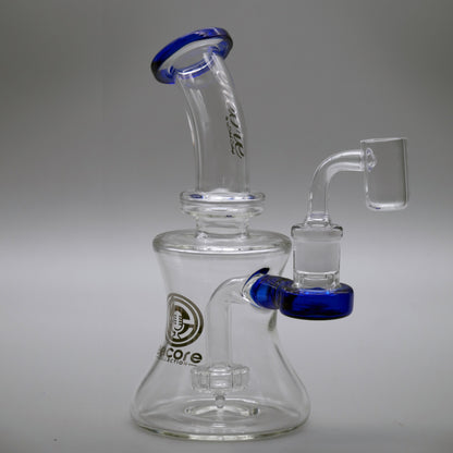 7" Encore Collection Hourglass Banger Hanger Dab Rig w/ Color Mouthpiece and Joint Accents