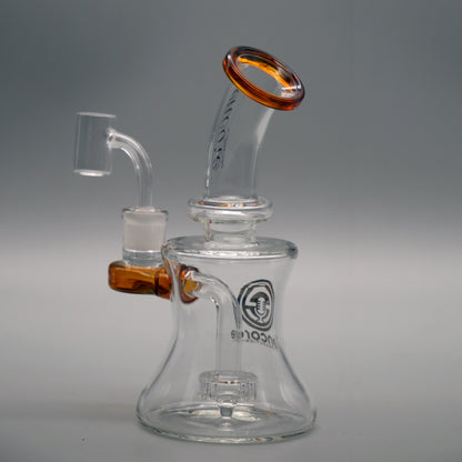 7" Encore Collection Hourglass Banger Hanger Dab Rig w/ Color Mouthpiece and Joint Accents