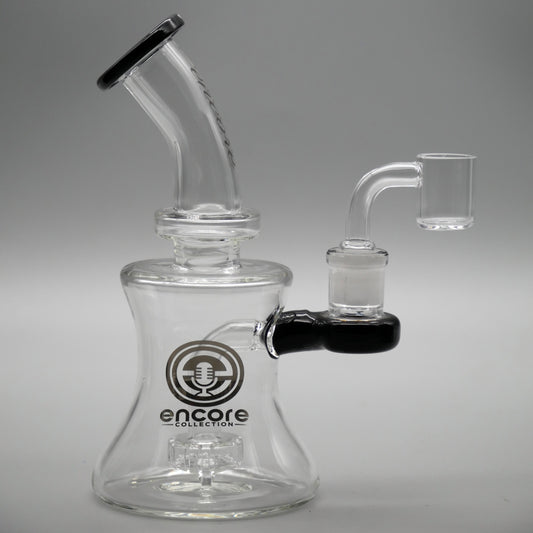 7" Encore Collection Hourglass Banger Hanger Dab Rig w/ Color Mouthpiece and Joint Accents