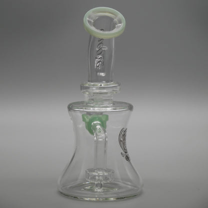 7" Encore Collection Hourglass Banger Hanger Dab Rig w/ Color Mouthpiece and Joint Accents