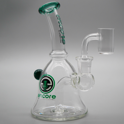 6" Encore Collection Mini Bell Dab Rig w/ Color Mouthpiece and Marble Accents