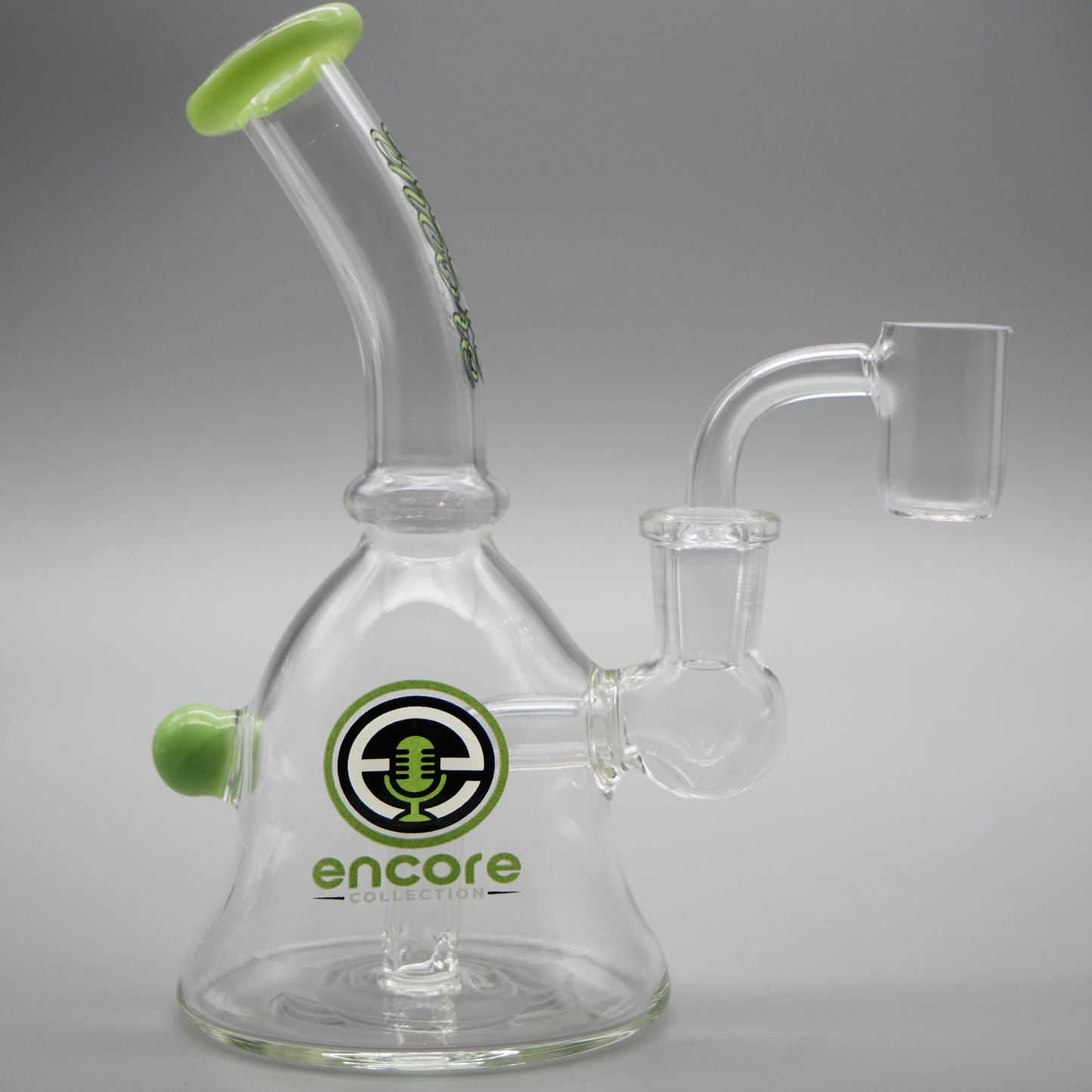 6" Encore Collection Mini Bell Dab Rig w/ Color Mouthpiece and Marble Accents