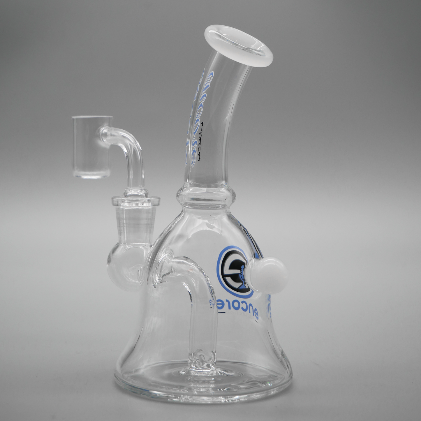 6" Encore Collection Mini Bell Dab Rig w/ Color Mouthpiece and Marble Accents