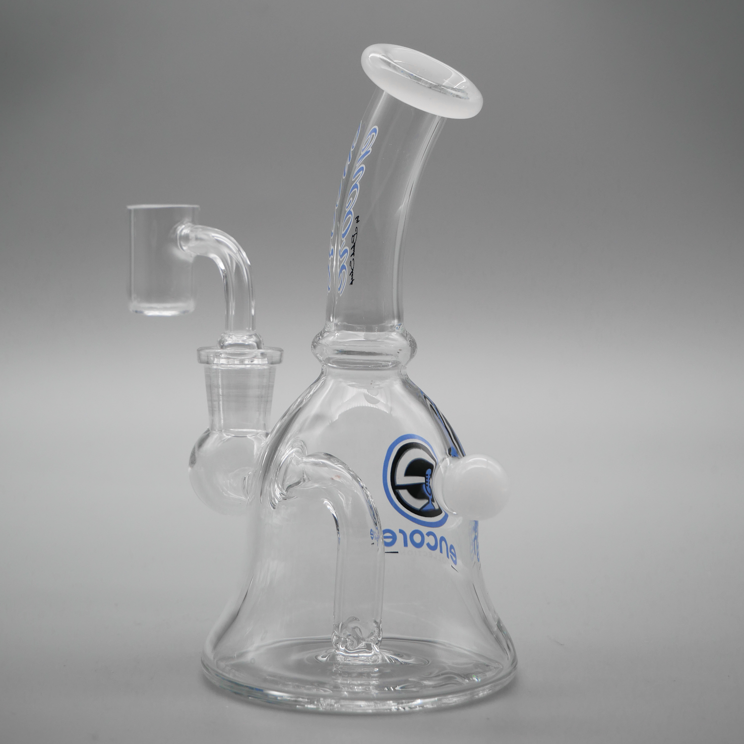 6" Encore Collection Mini Bell Dab Rig w/ Color Mouthpiece and Marble Accents