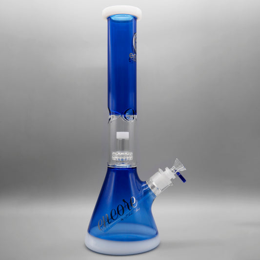 14'' Encore Collection Full Color Beaker Bong w/ Matrix and White Accents