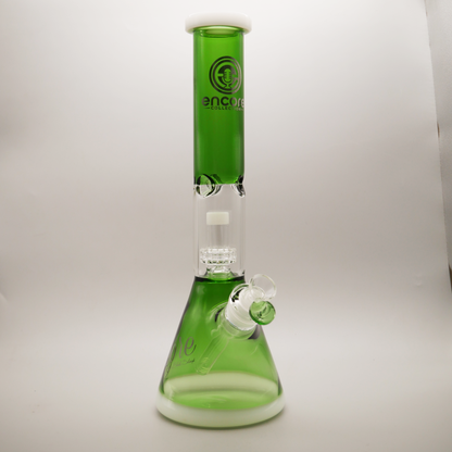 14'' Encore Collection Full Color Beaker Bong w/ Matrix and White Accents