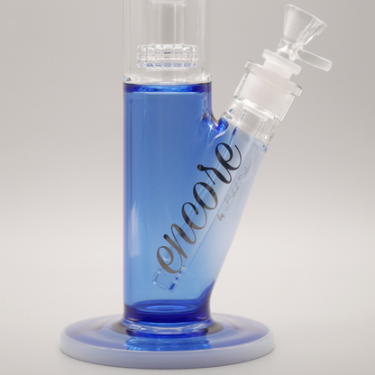 14'' Encore Collection Full Color Straight Tube Bong w/ Matrix and White Accents