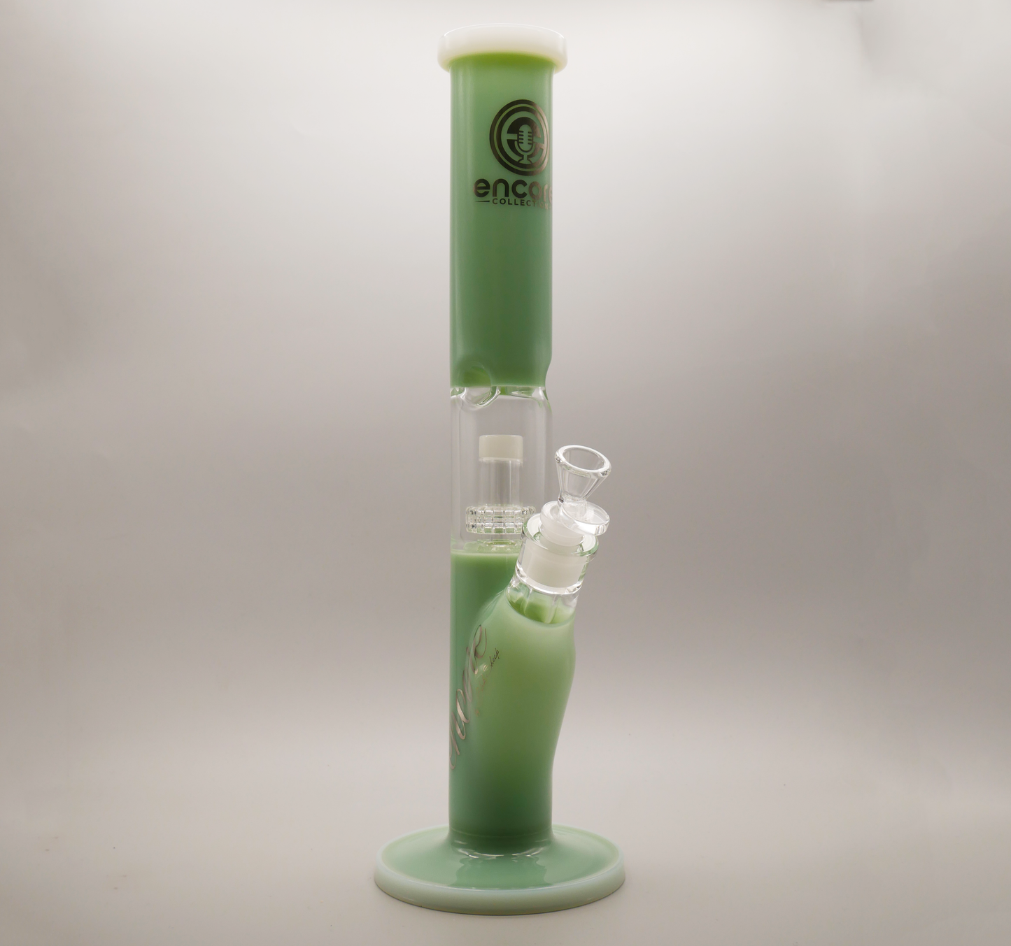 14'' Encore Collection Full Color Straight Tube Bong w/ Matrix and White Accents