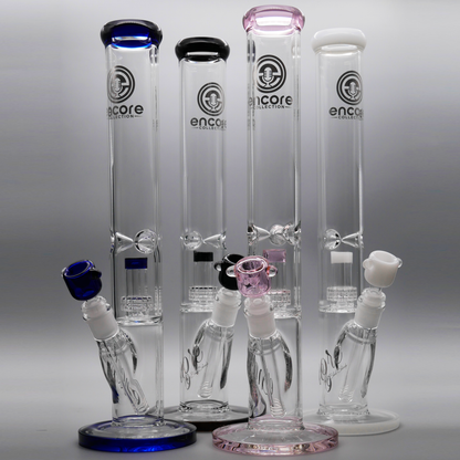 16" Encore Collection Matrix Straight Tube Bong w/ Color Accents