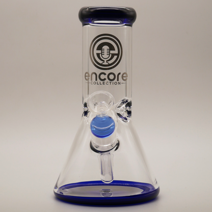 3PACK 8"Encore Collection Beaker Bong w/ Color Base and Mouthpiece