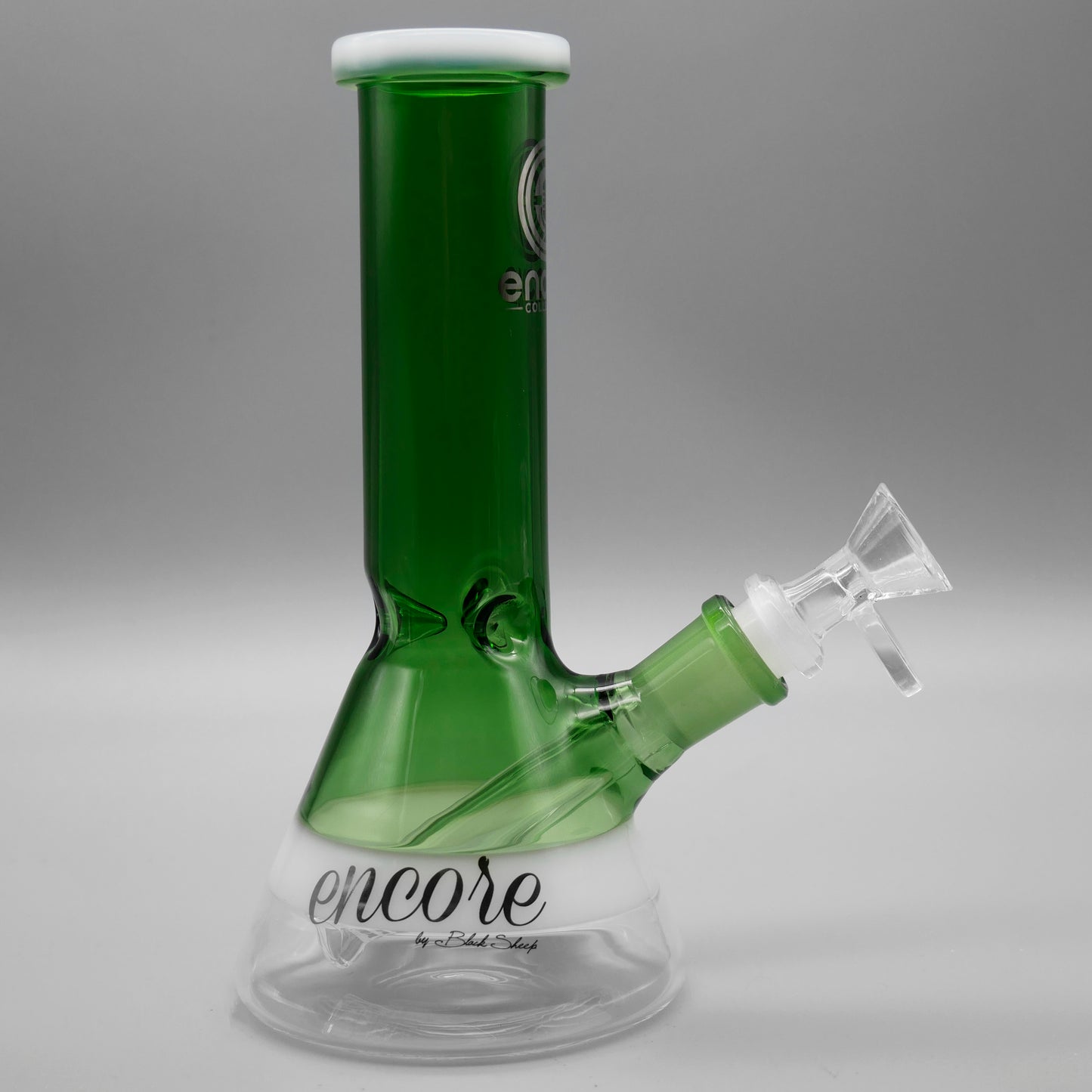 Green — 8" Mini Beaker w/ White Accents (view 1)