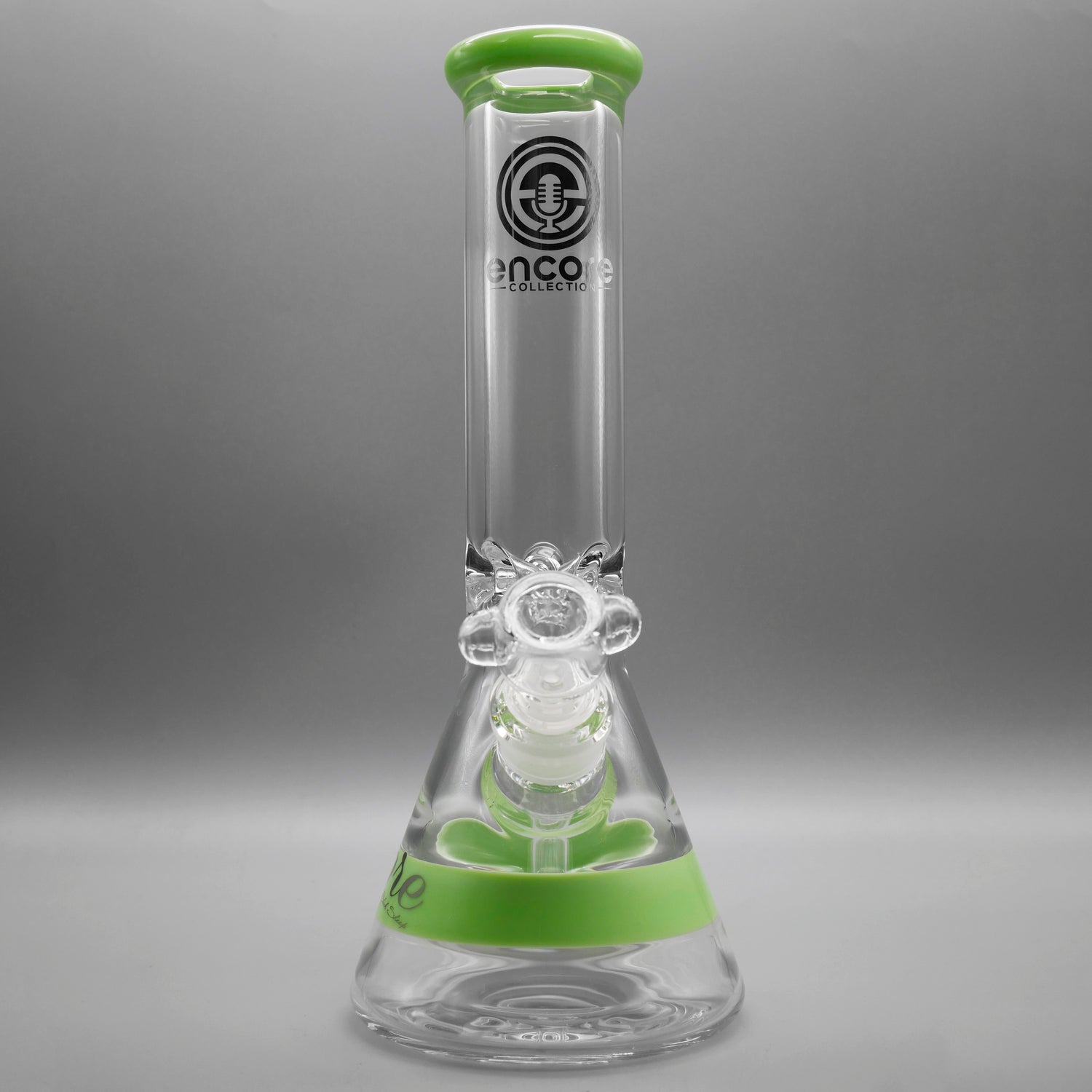 Milky Green — 12" 50x9mm Color Band Beaker (view 2)