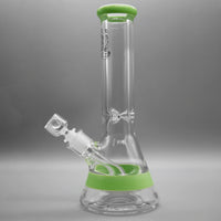 Milky Green — 12" 50x9mm Color Band Beaker (view 3)