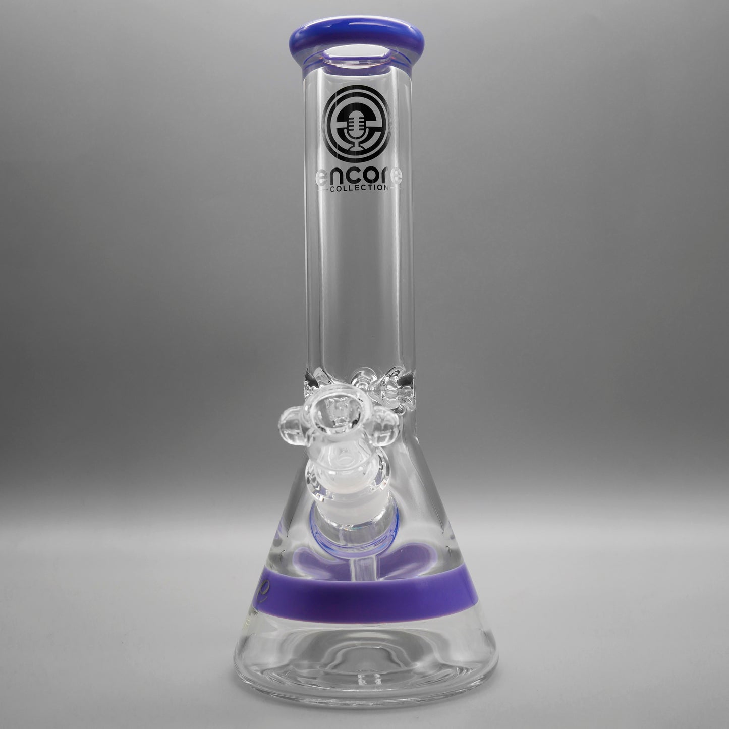 12" Encore Collection 50x9mm Color Band Beaker Bong Assorted Colors