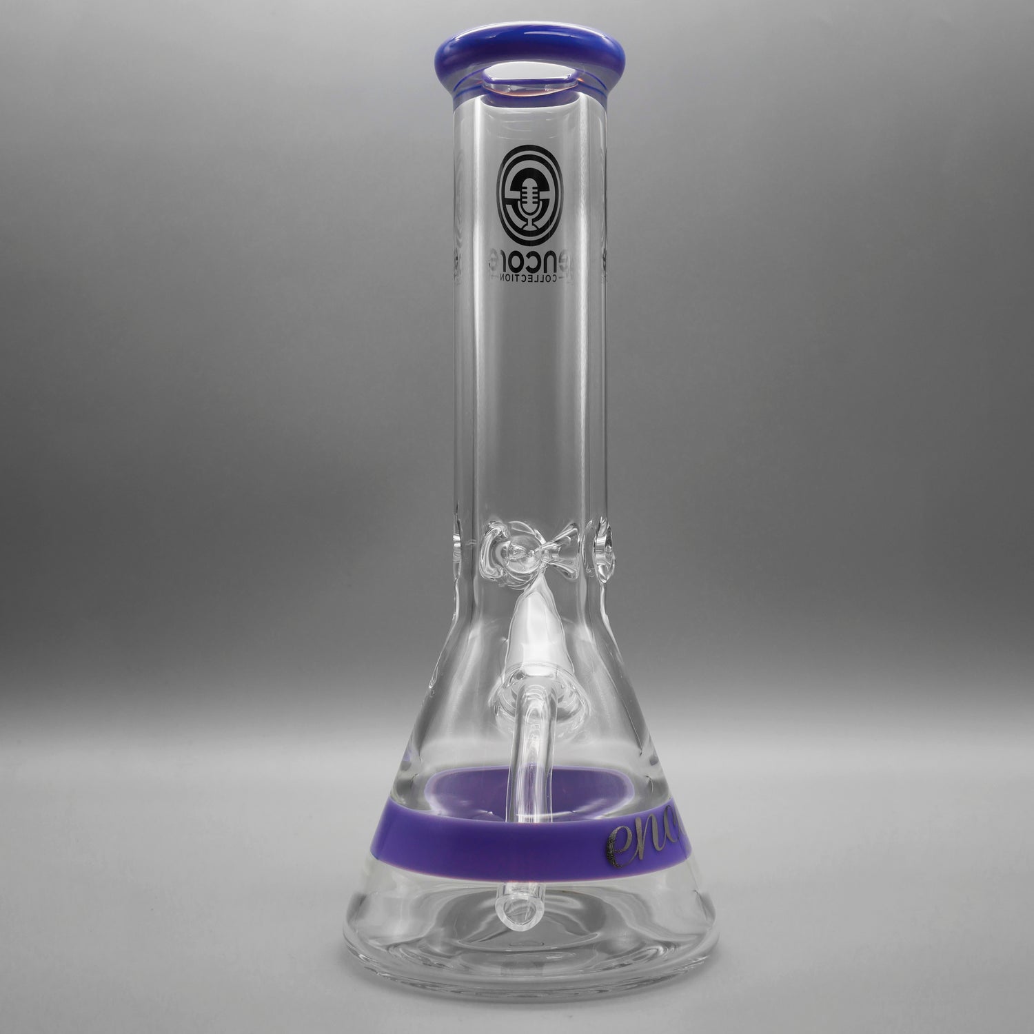 Milky Purple — 12" 50x9mm Color Band Beaker (view 3)