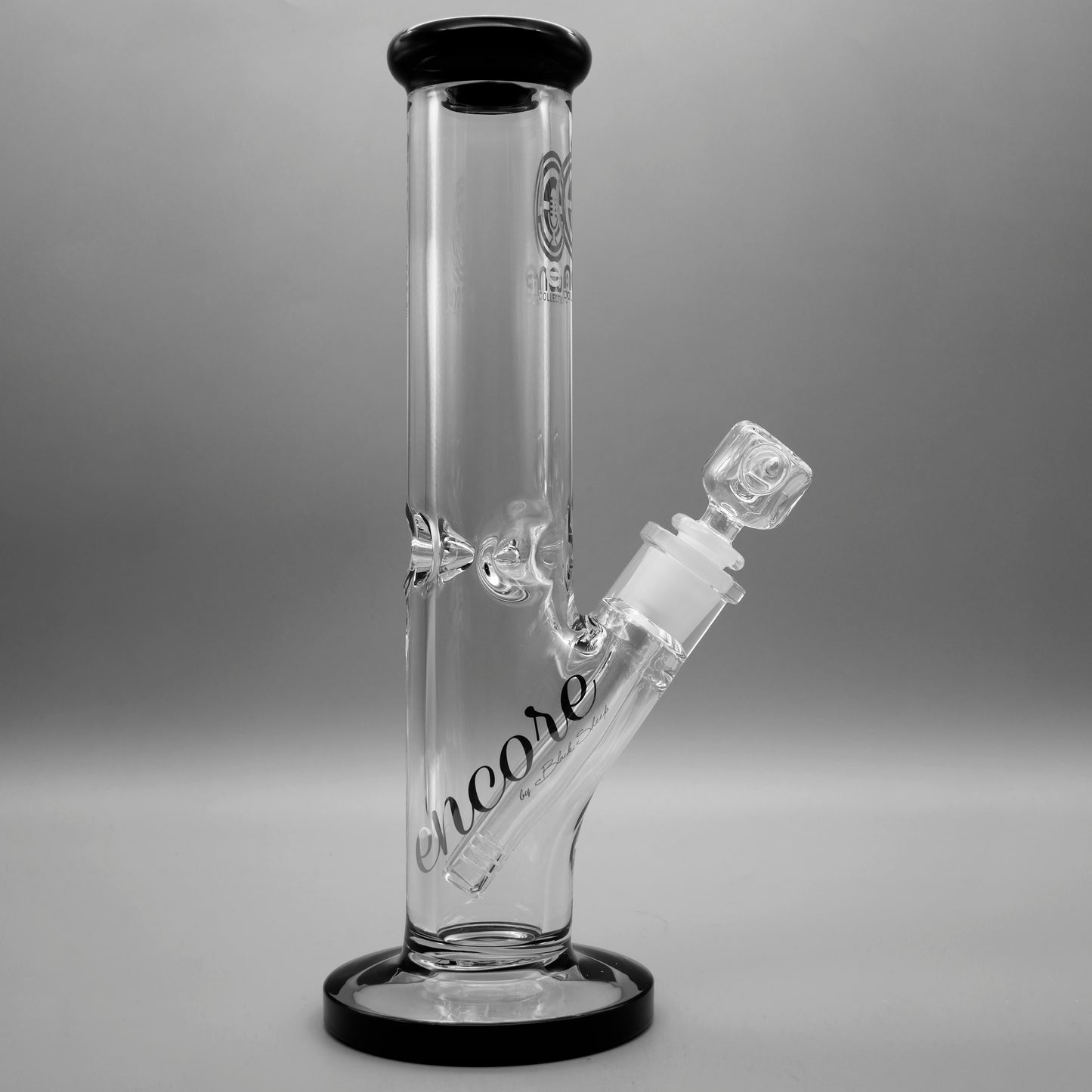 12" Encore Collection Straight Tube Bong w/ Assorted Color Accents