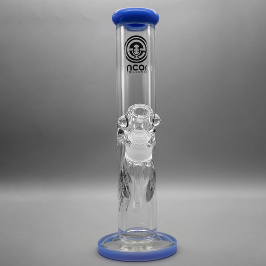 12" Encore Collection Straight Tube Bong w/ Assorted Color Accents