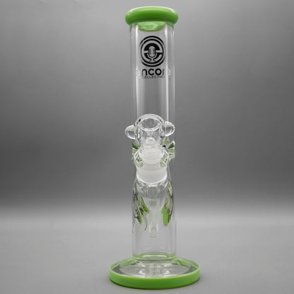 12" Encore Collection Straight Tube Bong w/ Assorted Color Accents