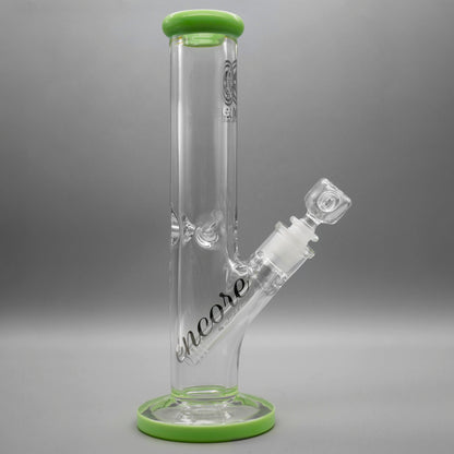 12" Encore Collection Straight Tube Bong w/ Assorted Color Accents