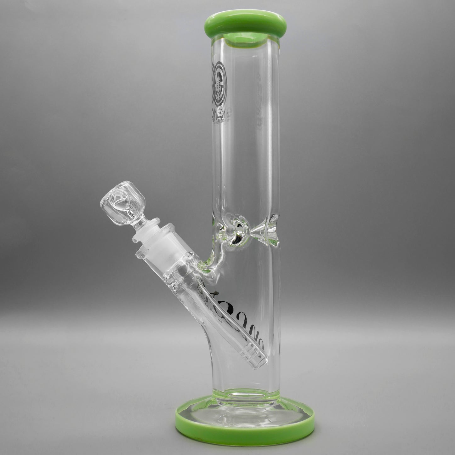 12" Encore Collection Straight Tube Bong w/ Assorted Color Accents