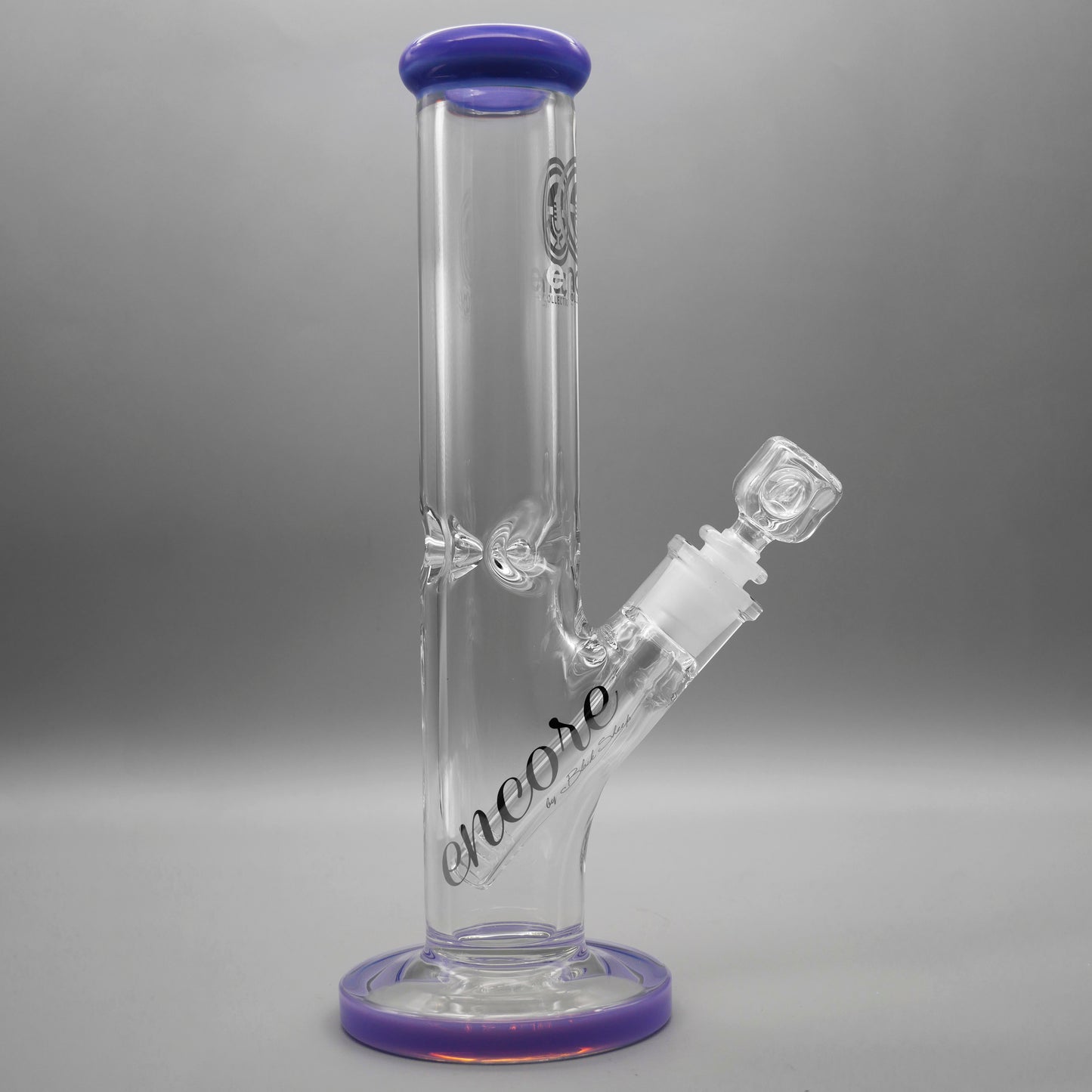 12" Encore Collection Straight Tube Bong w/ Assorted Color Accents