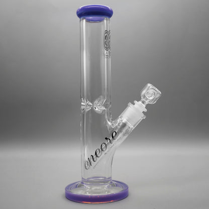 12" Encore Collection Straight Tube Bong w/ Assorted Color Accents