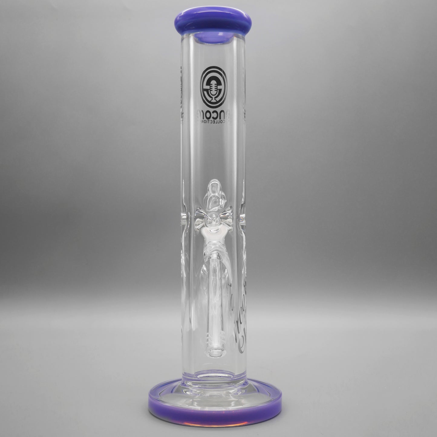 12" Encore Collection Straight Tube Bong w/ Assorted Color Accents