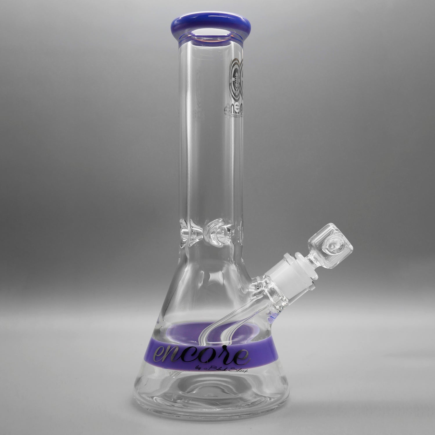 Milky Purple — 12" 50x9mm Color Band Beaker (view 2)