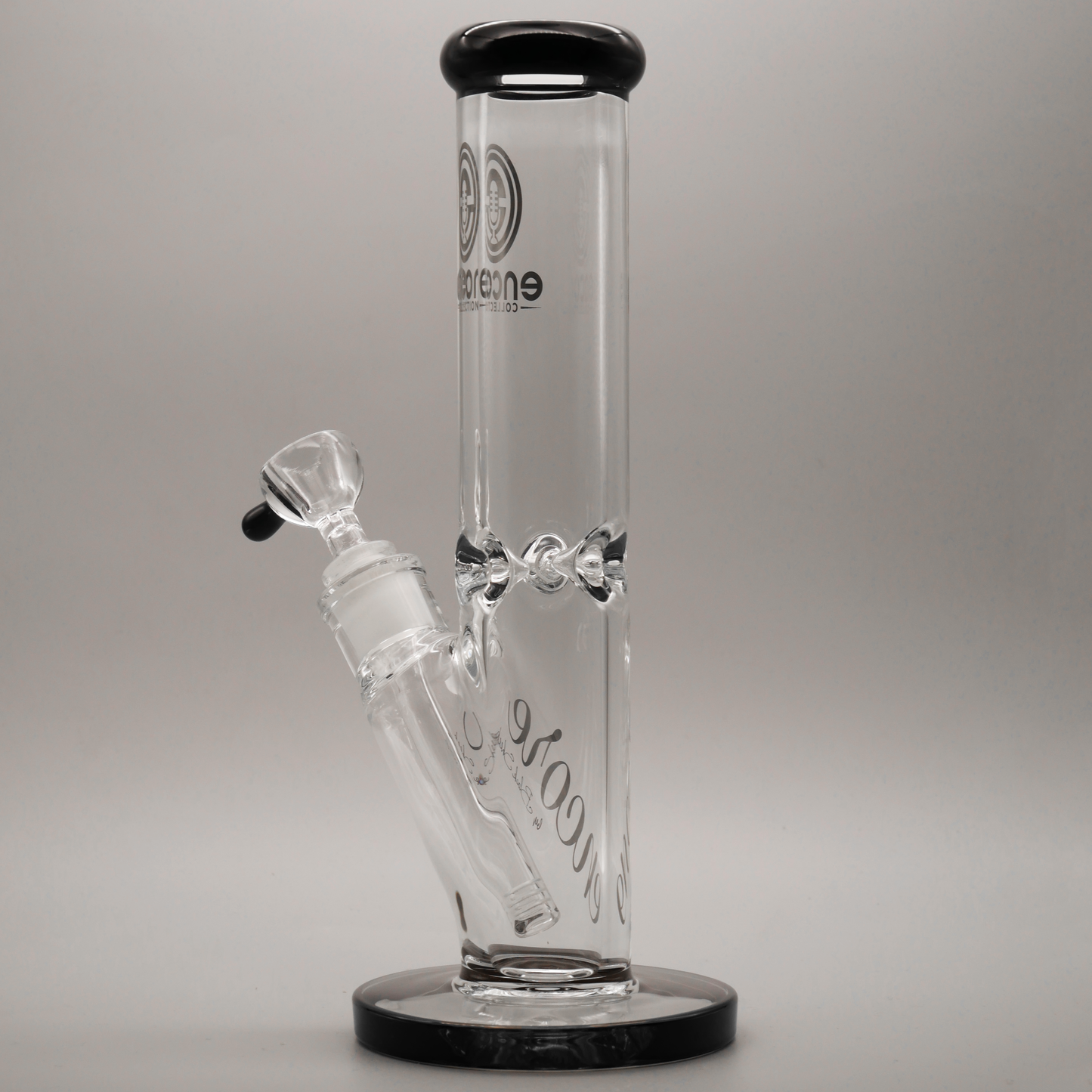 12" Encore Collection Straight Tube Bong w/ Assorted Color Accents