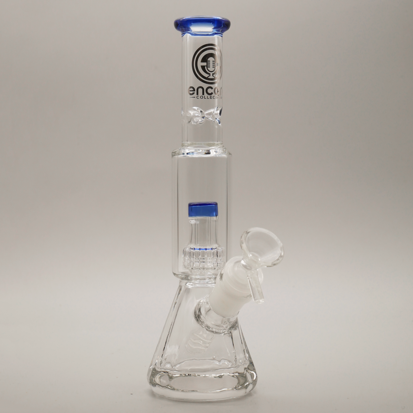 9" Encore Collection Mini Diamond Pounder Beaker Bong w/ Matrix and Assorted Color Accents