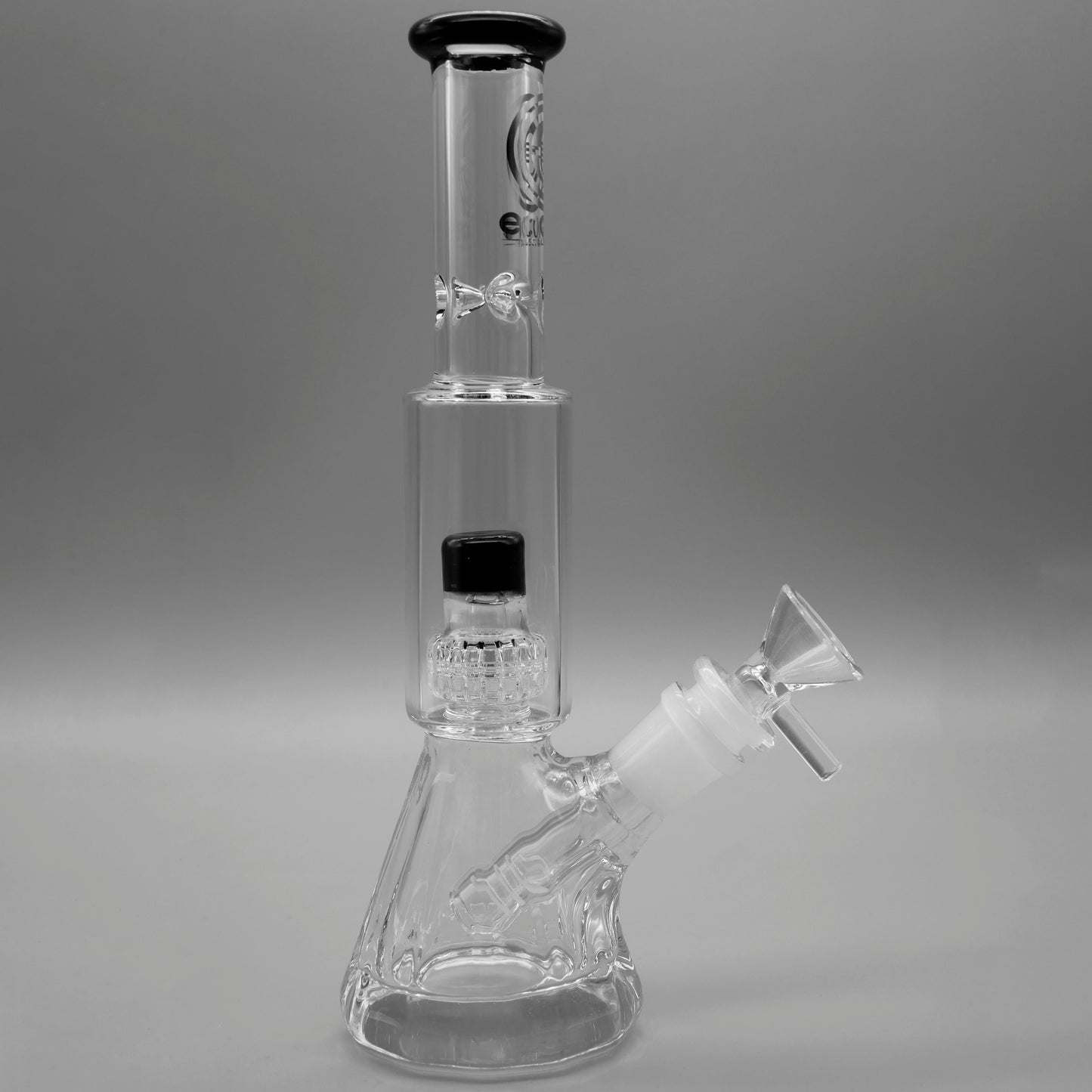 9" Encore Collection Mini Diamond Pounder Beaker Bong w/ Matrix and Assorted Color Accents