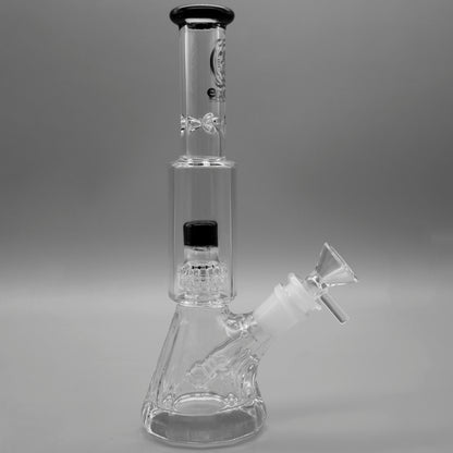 9" Encore Collection Mini Diamond Pounder Beaker Bong w/ Matrix and Assorted Color Accents