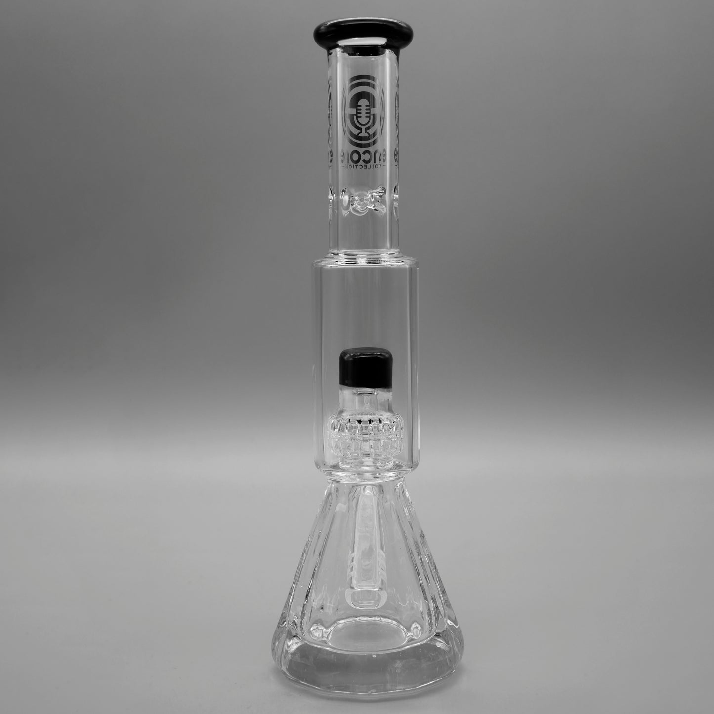 9" Encore Collection Mini Diamond Pounder Beaker Bong w/ Matrix and Assorted Color Accents