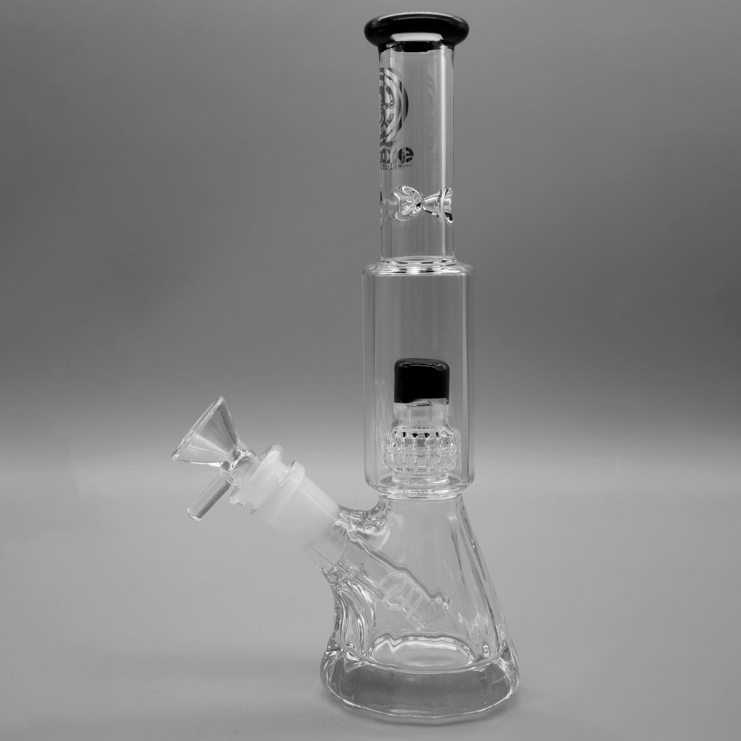 9" Encore Collection Mini Diamond Pounder Beaker Bong w/ Matrix and Assorted Color Accents