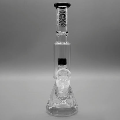 9" Encore Collection Mini Diamond Pounder Beaker Bong w/ Matrix and Assorted Color Accents