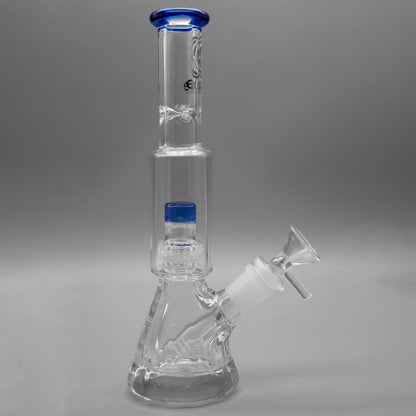 9" Encore Collection Mini Diamond Pounder Beaker Bong w/ Matrix and Assorted Color Accents