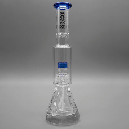 9" Encore Collection Mini Diamond Pounder Beaker Bong w/ Matrix and Assorted Color Accents