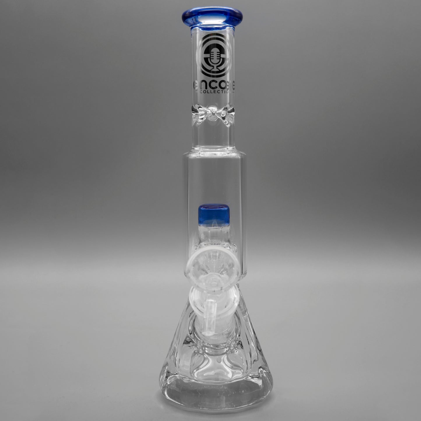9" Encore Collection Mini Diamond Pounder Beaker Bong w/ Matrix and Assorted Color Accents