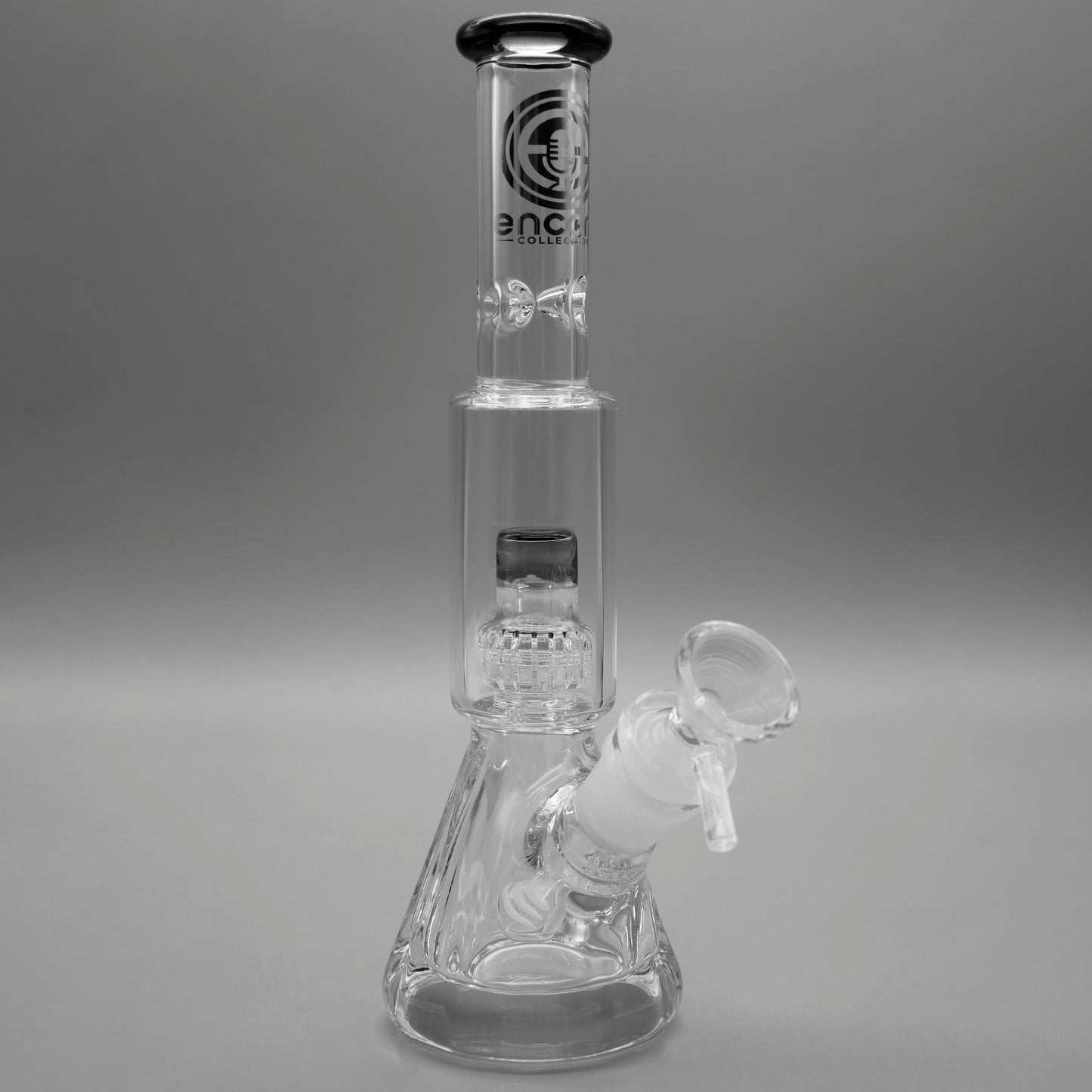 9" Encore Collection Mini Diamond Pounder Beaker Bong w/ Matrix and Assorted Color Accents