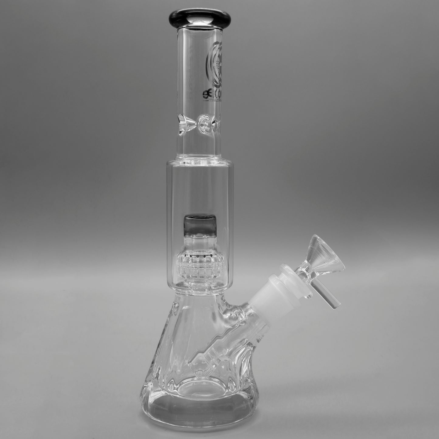 9" Encore Collection Mini Diamond Pounder Beaker Bong w/ Matrix and Assorted Color Accents