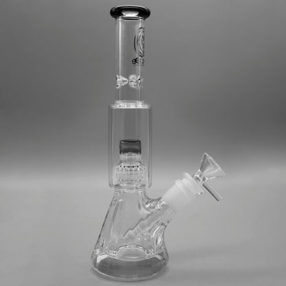 9" Encore Collection Mini Diamond Pounder Beaker Bong w/ Matrix and Assorted Color Accents