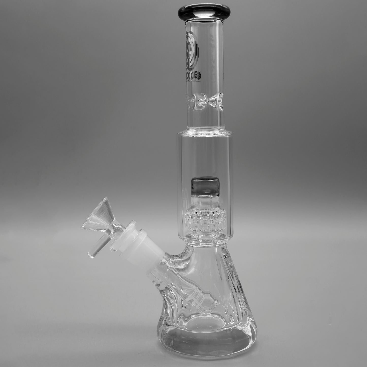 9" Encore Collection Mini Diamond Pounder Beaker Bong w/ Matrix and Assorted Color Accents