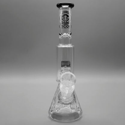 9" Encore Collection Mini Diamond Pounder Beaker Bong w/ Matrix and Assorted Color Accents