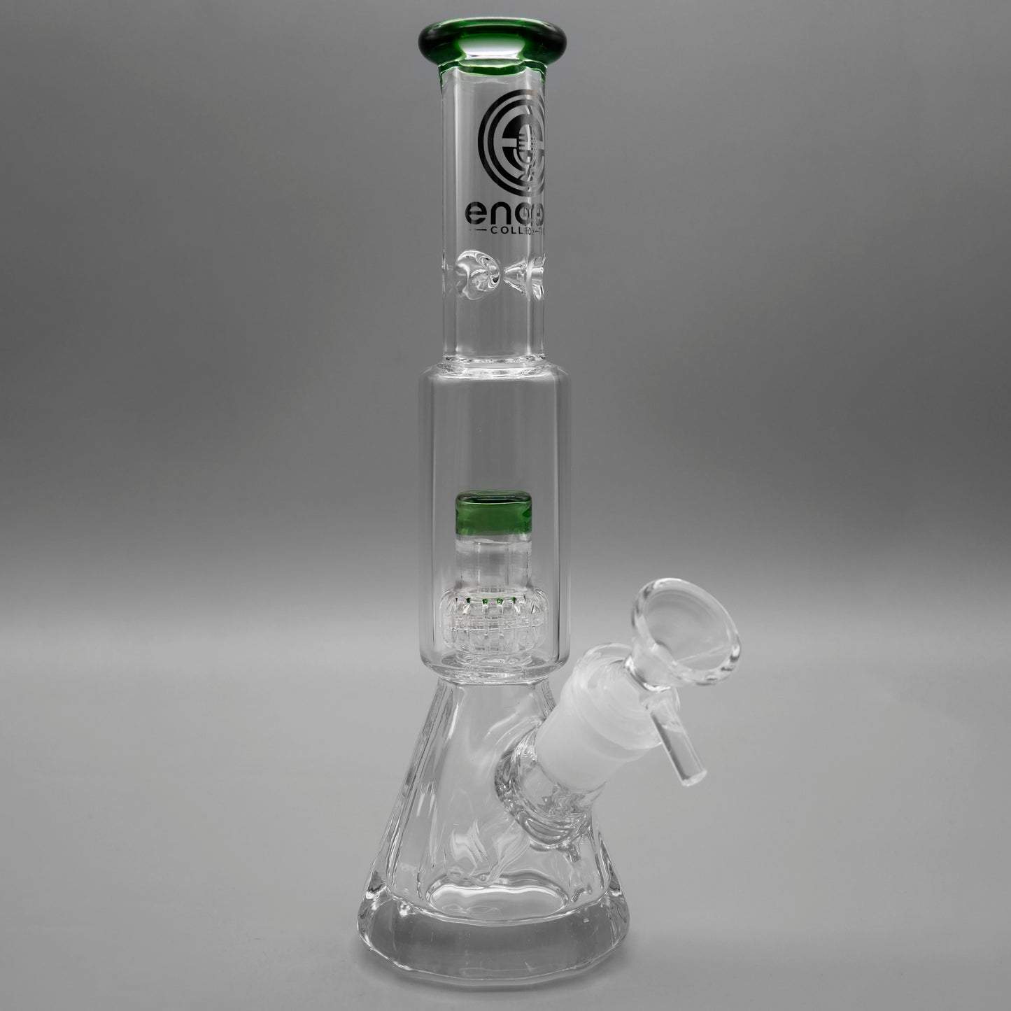 9" Encore Collection Mini Diamond Pounder Beaker Bong w/ Matrix and Assorted Color Accents