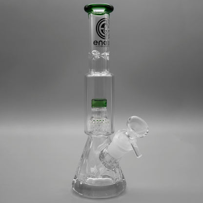 9" Encore Collection Mini Diamond Pounder Beaker Bong w/ Matrix and Assorted Color Accents