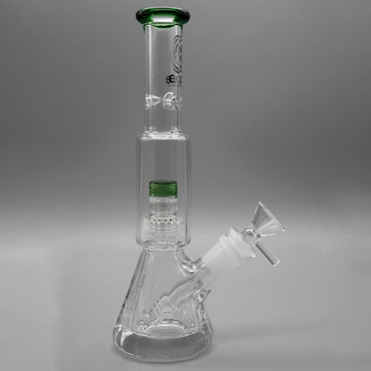 9" Encore Collection Mini Diamond Pounder Beaker Bong w/ Matrix and Assorted Color Accents